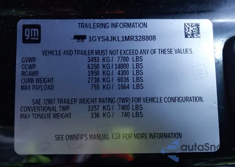 2021 Cadillac Escalade Esv 4Wd Luxury z USA, uszkodzony, nr VIN 1GYS4JKL1MR328808